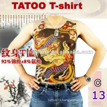 wholesale high quality sleeveless tight tattoo t-shirt, tattoo clothing
